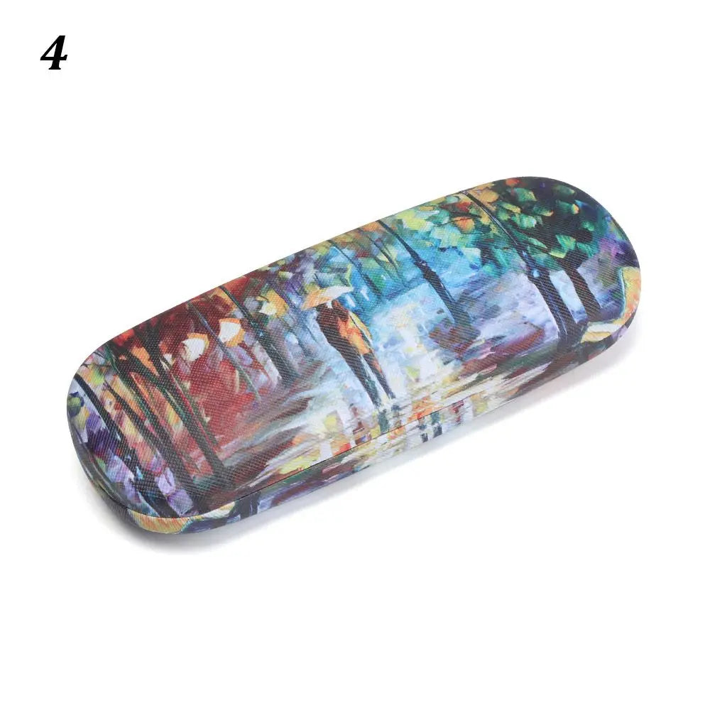 Women Oil Painting Style Floral Print Portable Eyeglasses Accessories Glasses Box Eyeglasses Case Glasses Holder