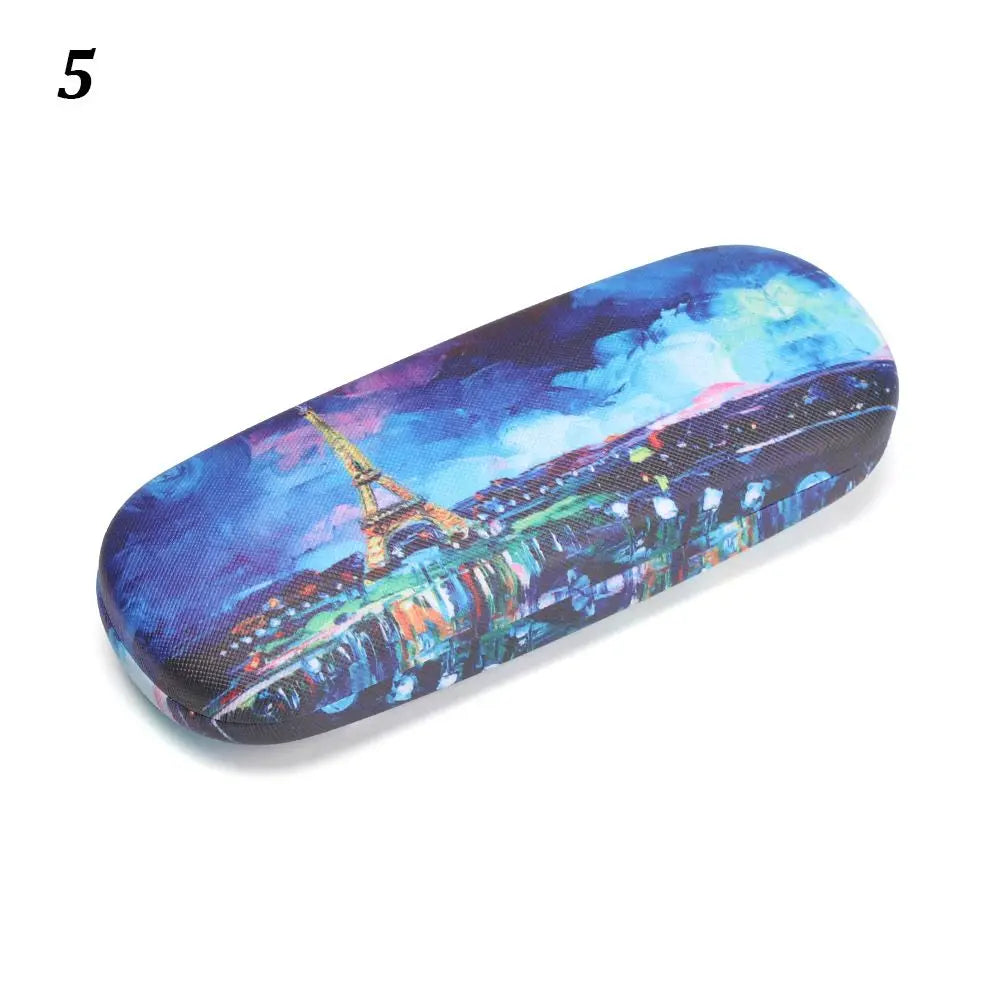 Women Oil Painting Style Floral Print Portable Eyeglasses Accessories Glasses Box Eyeglasses Case Glasses Holder
