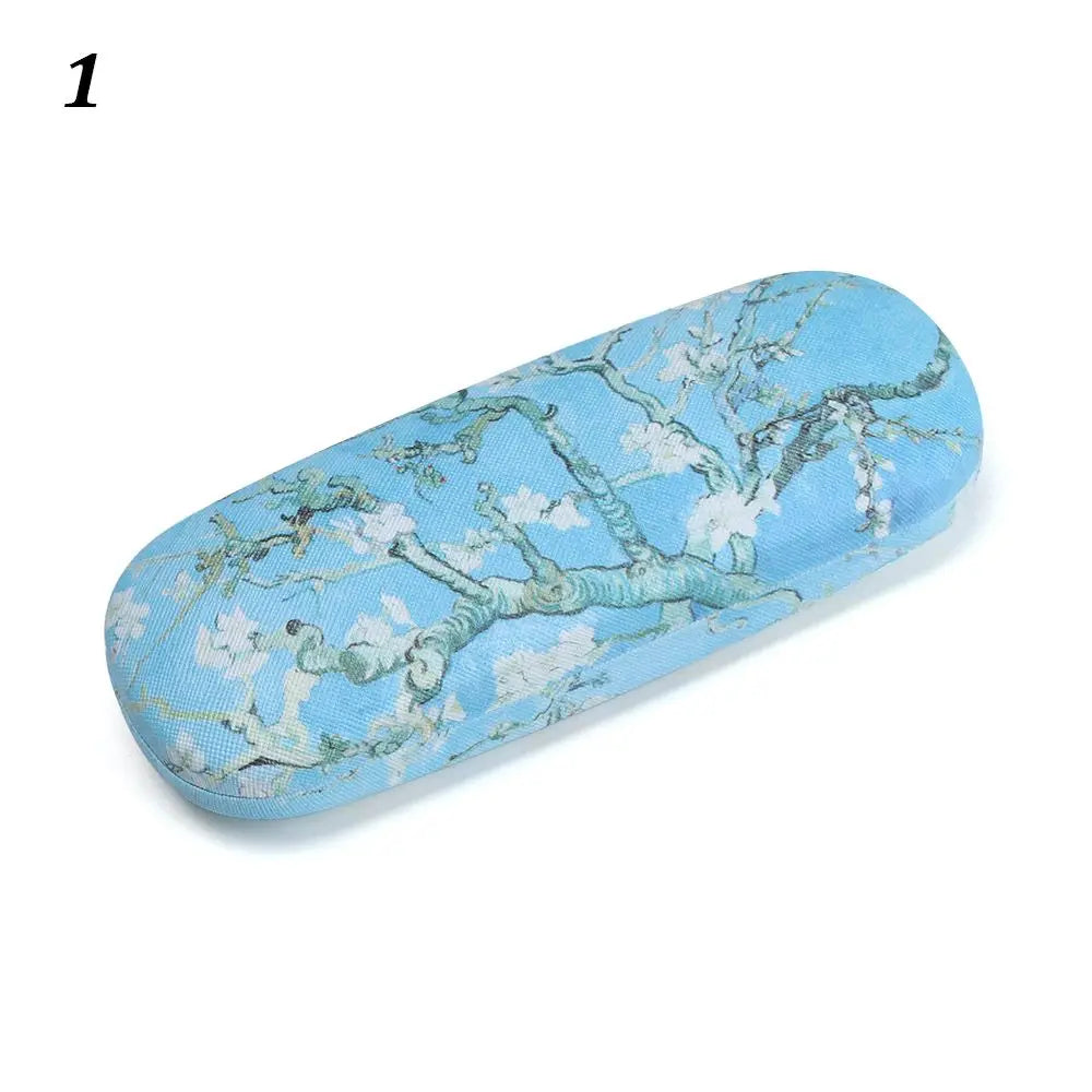 Women Oil Painting Style Floral Print Portable Eyeglasses Accessories Glasses Box Eyeglasses Case Glasses Holder
