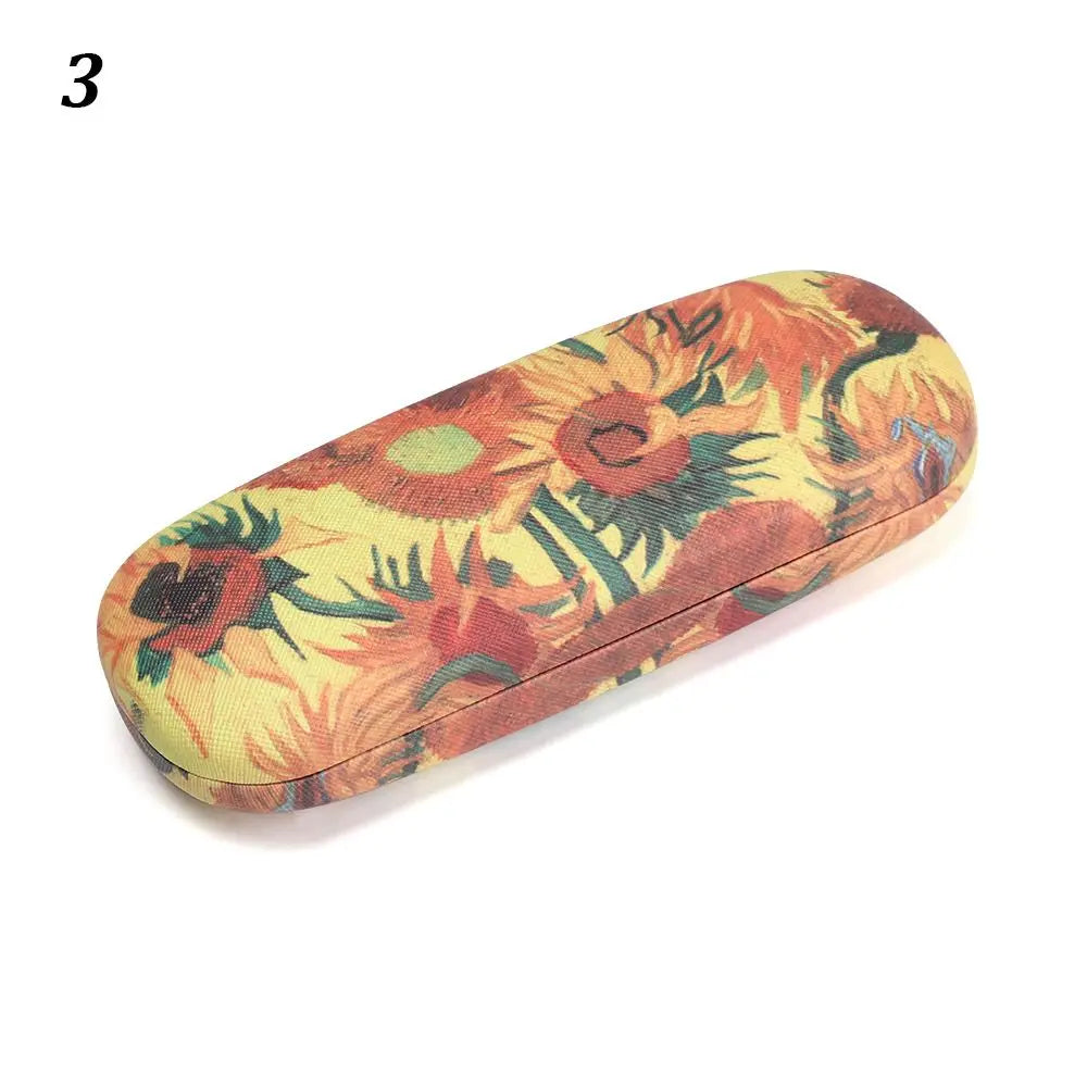 Women Oil Painting Style Floral Print Portable Eyeglasses Accessories Glasses Box Eyeglasses Case Glasses Holder