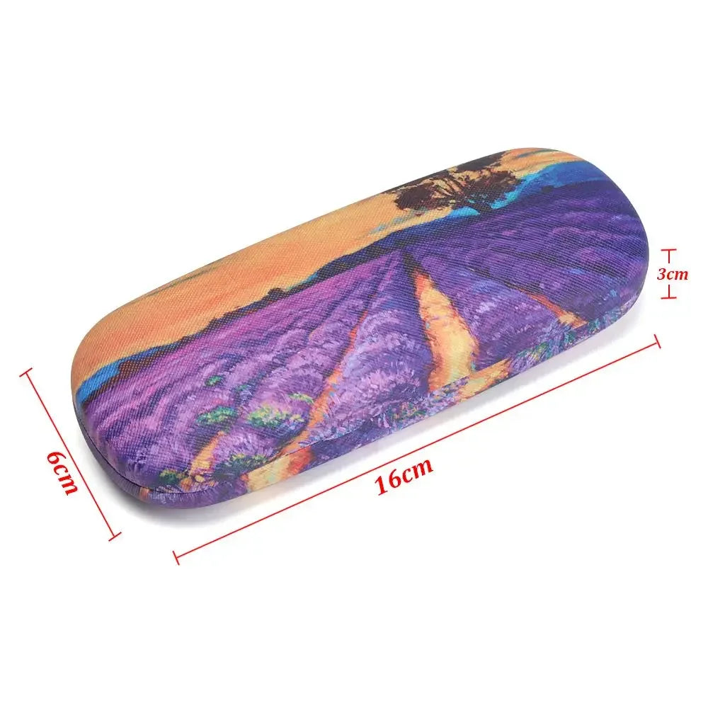 Women Oil Painting Style Floral Print Portable Eyeglasses Accessories Glasses Box Eyeglasses Case Glasses Holder