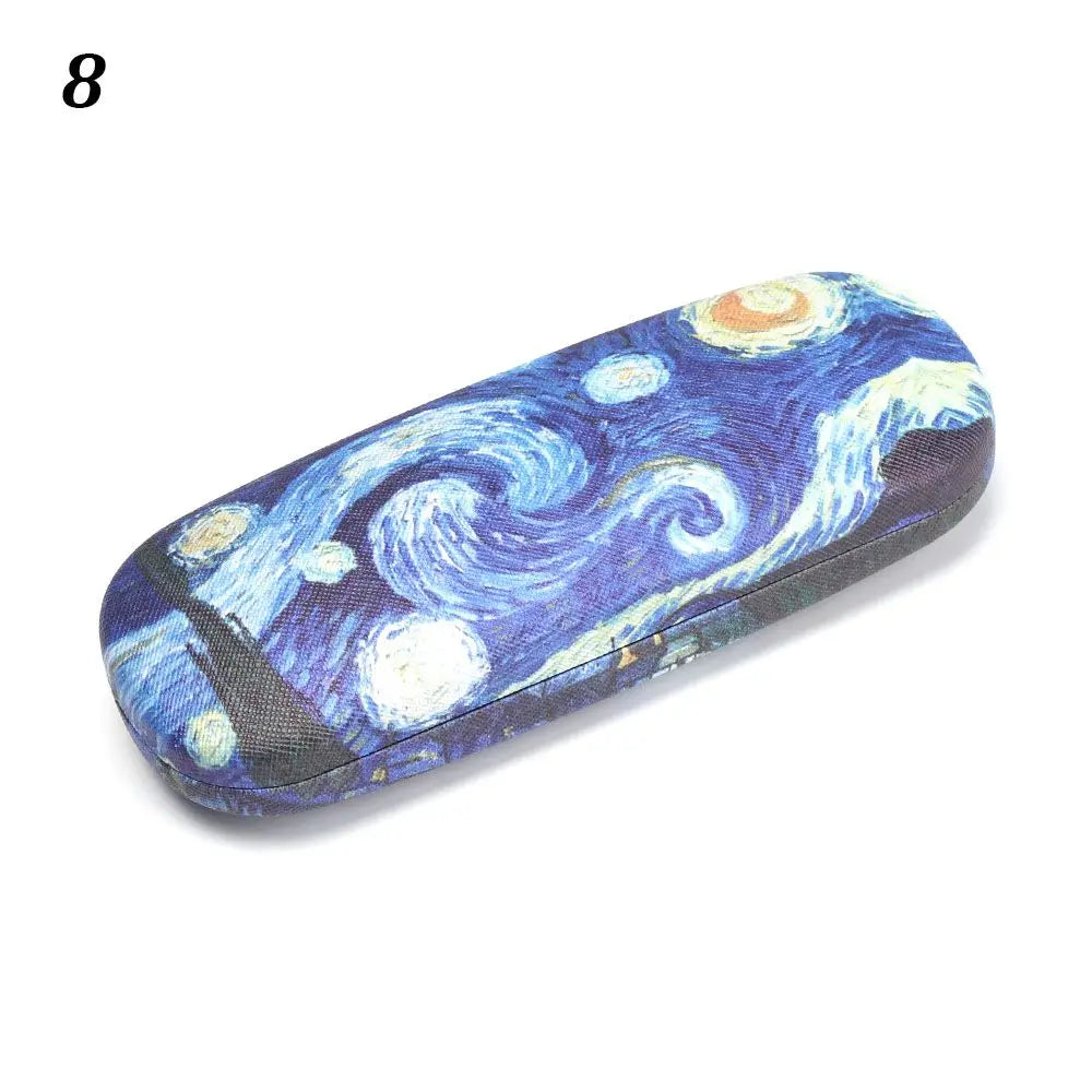 Women Oil Painting Style Floral Print Portable Eyeglasses Accessories Glasses Box Eyeglasses Case Glasses Holder