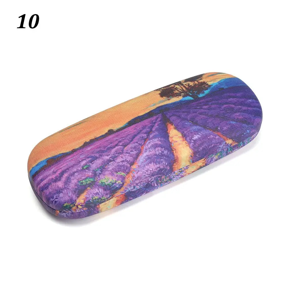 Women Oil Painting Style Floral Print Portable Eyeglasses Accessories Glasses Box Eyeglasses Case Glasses Holder