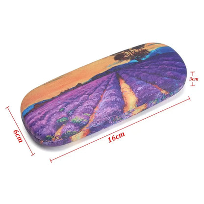 Women Oil Painting Style Floral Print Portable Eyeglasses Accessories Glasses Box Eyeglasses Case Glasses Holder